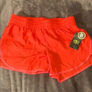coral athletic shorts